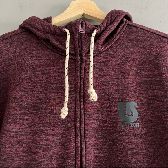 Burton Men's Oak Full-Zip Hoodie Utility Technical Dryride Heather Burgundy S - Picture 3 of 15